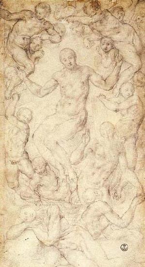 Pontormo, Jacopo Christ the Judge with the Creation of Eve